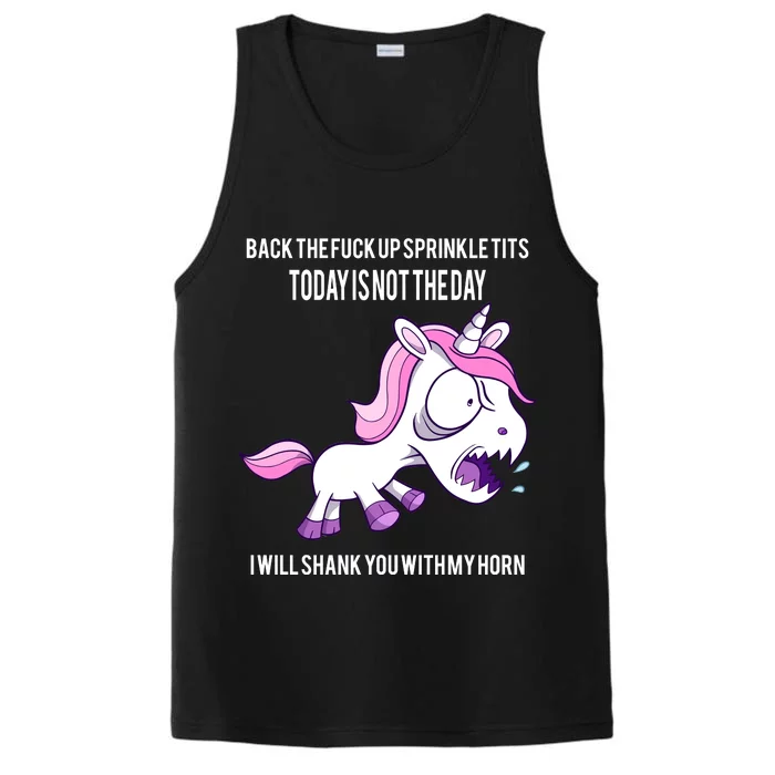 Today Is Not The Day Shank You Unicorn Horn Performance Tank