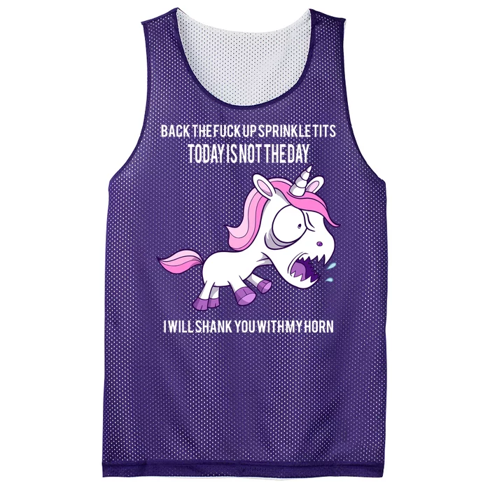 Today Is Not The Day Shank You Unicorn Horn Mesh Reversible Basketball Jersey Tank