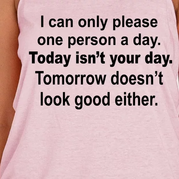 Today Isn't Your Day Funny Sayings Women's Knotted Racerback Tank