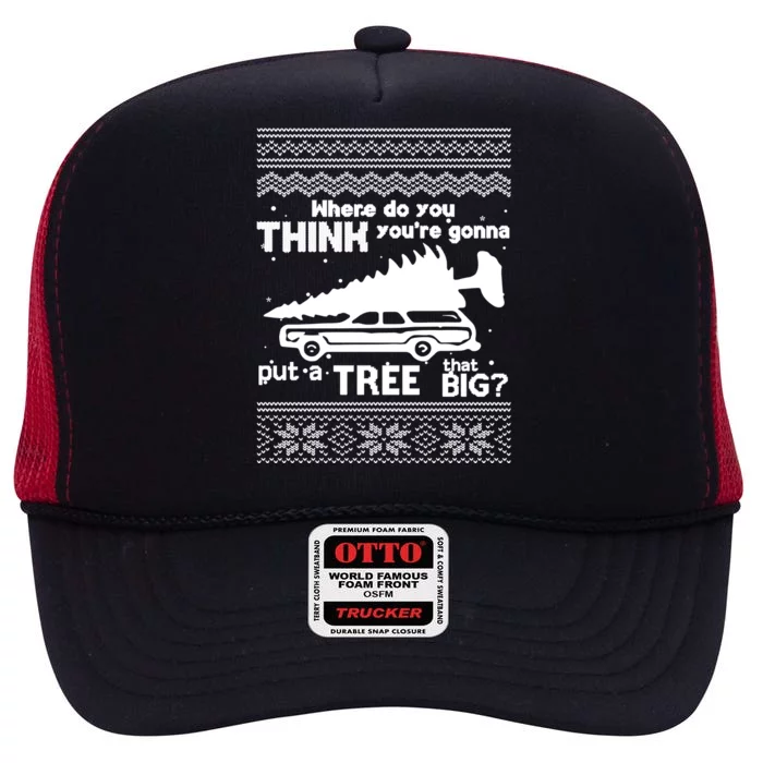 Todd Margo Couples Ugly Christmas Vacation Tree High Crown Mesh Trucker Hat