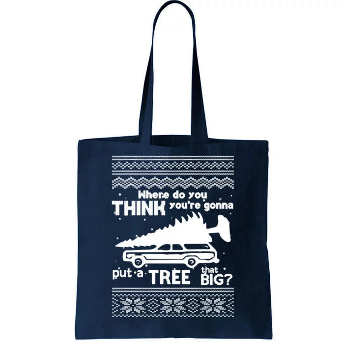 Todd Margo Couples Ugly Christmas Vacation Tree Tote Bag