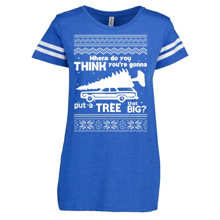 Todd Margo Couples Ugly Christmas Vacation Tree Enza Ladies Jersey Football T-Shirt