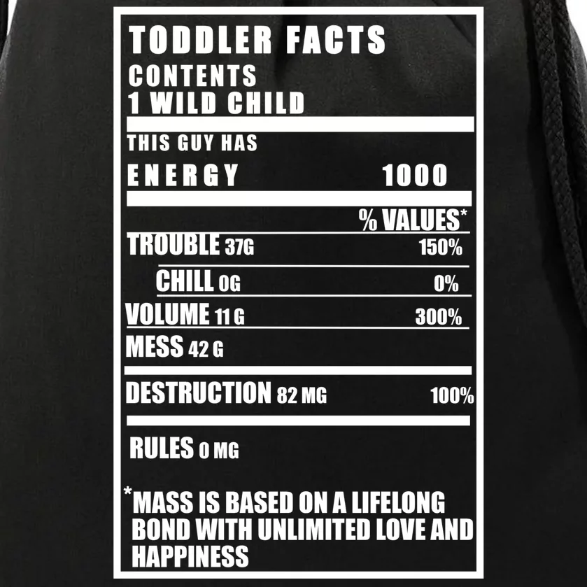 Toddler Nutrients Facts Drawstring Bag