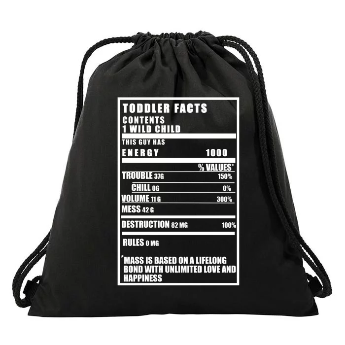 Toddler Nutrients Facts Drawstring Bag