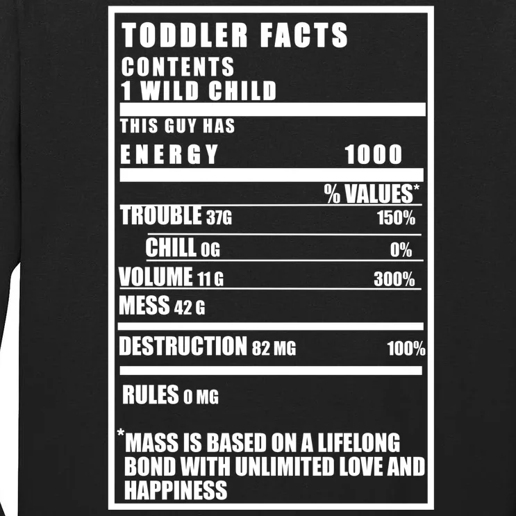 Toddler Nutrients Facts Tall Long Sleeve T-Shirt