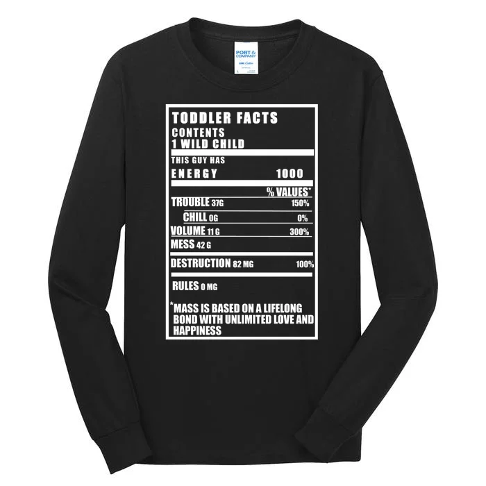 Toddler Nutrients Facts Tall Long Sleeve T-Shirt