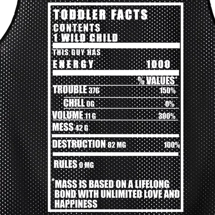 Toddler Nutrients Facts Mesh Reversible Basketball Jersey Tank