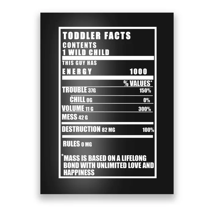 Toddler Nutrients Facts Poster