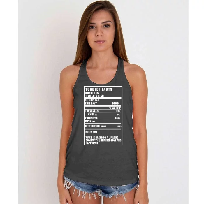 Toddler Nutrients Facts Women's Knotted Racerback Tank