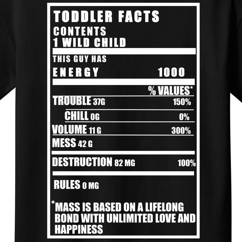 Toddler Nutrients Facts Kids T-Shirt