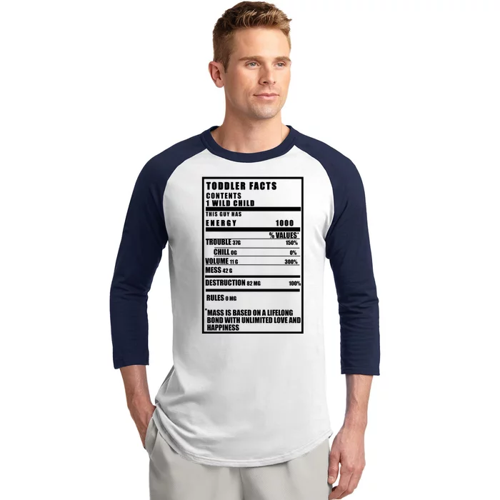 Toddler Nutrients Facts Baseball Sleeve Shirt