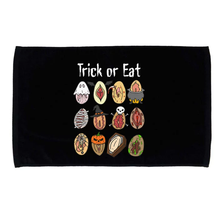 Trick Or Eat Funny Halloween Vagina Hilarious Microfiber Hand Towel