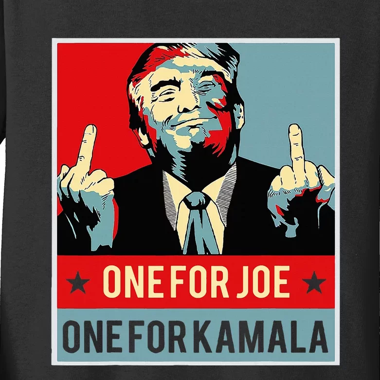 Trump One For Joe One For Kamala Kids Long Sleeve Shirt