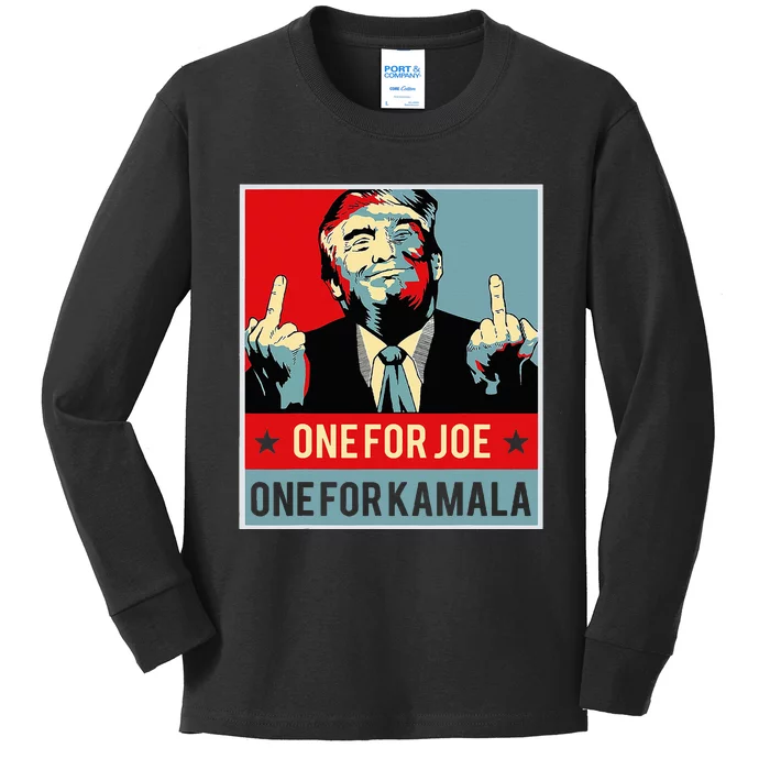 Trump One For Joe One For Kamala Kids Long Sleeve Shirt