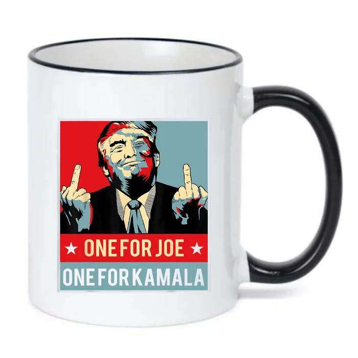 Trump One For Joe One For Kamala Black Color Changing Mug