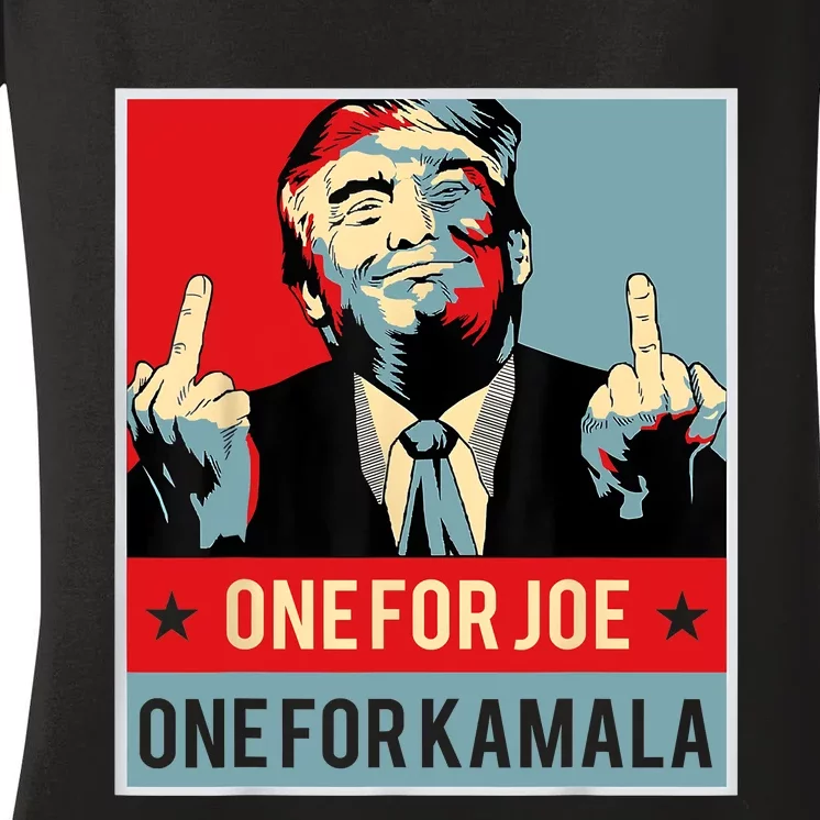 Trump One For Joe One For Kamala Women's V-Neck T-Shirt