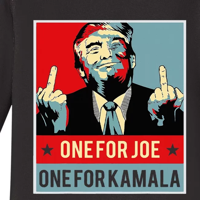 Trump One For Joe One For Kamala Baby Long Sleeve Bodysuit