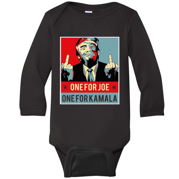 Trump One For Joe One For Kamala Baby Long Sleeve Bodysuit