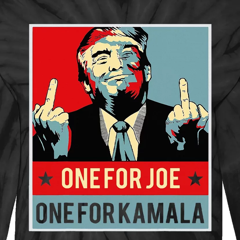 Trump One For Joe One For Kamala Tie-Dye Long Sleeve Shirt