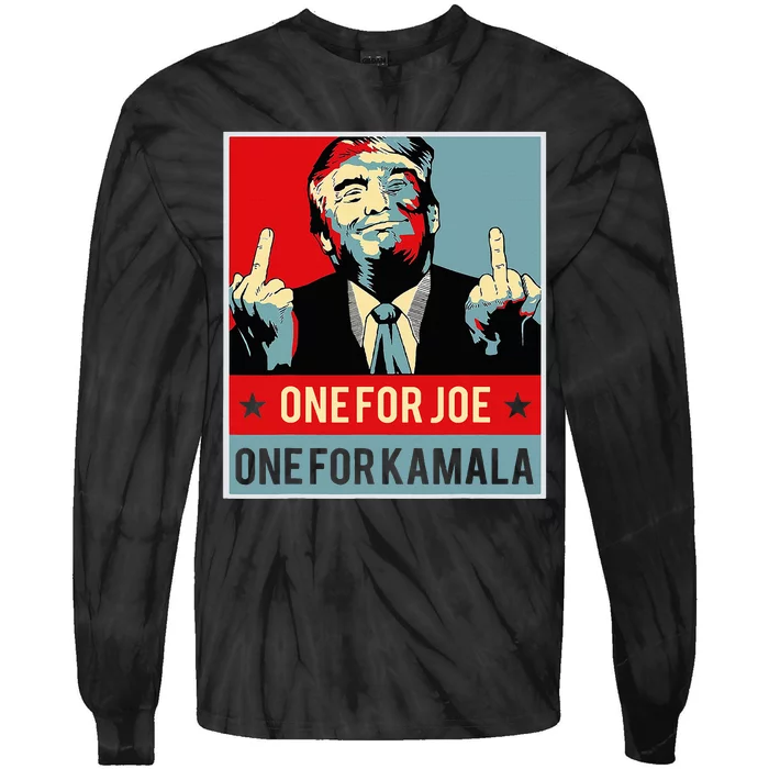 Trump One For Joe One For Kamala Tie-Dye Long Sleeve Shirt