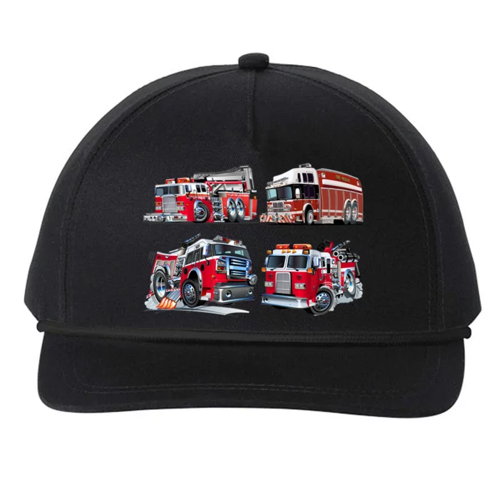 Types Of Fire Truck Boy Toddler Firefighter Xmas Gift Snapback Five-Panel Rope Hat