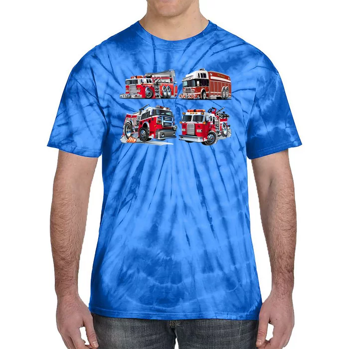 Types Of Fire Truck Boy Toddler Firefighter Xmas Gift Tie-Dye T-Shirt