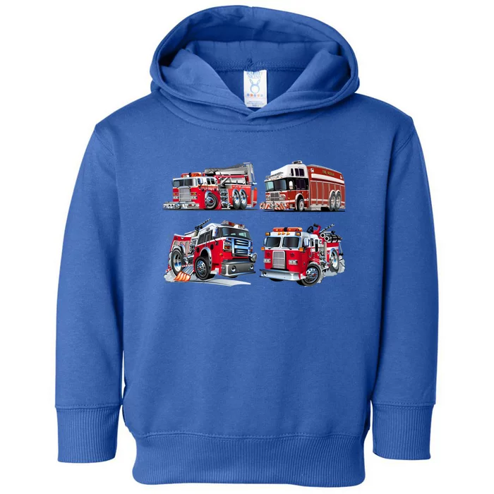 Types Of Fire Truck Boy Toddler Firefighter Xmas Gift Toddler Hoodie