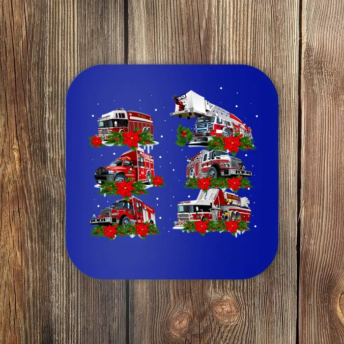 Types Of Fire Truck Christmas For Fire Firefighter Xmas Cute Gift Coaster