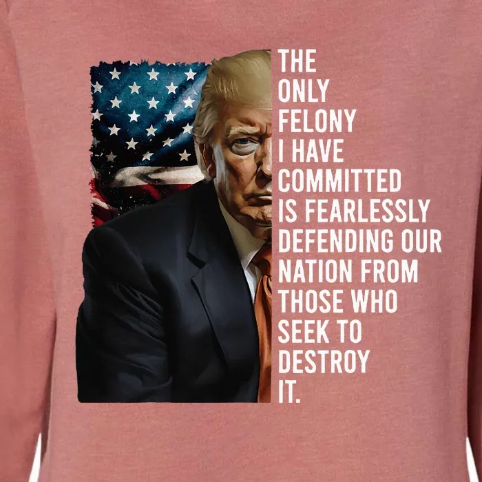 The Only Felony I Have Committed Trump Republican Womens California Wash Sweatshirt