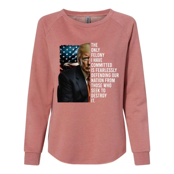 The Only Felony I Have Committed Trump Republican Womens California Wash Sweatshirt