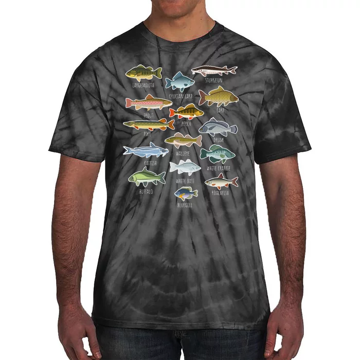 Types Of Freshwater Fish Species Fishing Tie-Dye T-Shirt