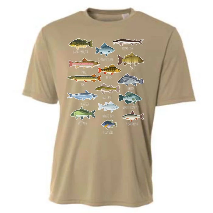 Types Of Freshwater Fish Species Fishing Cooling Performance Crew T-Shirt