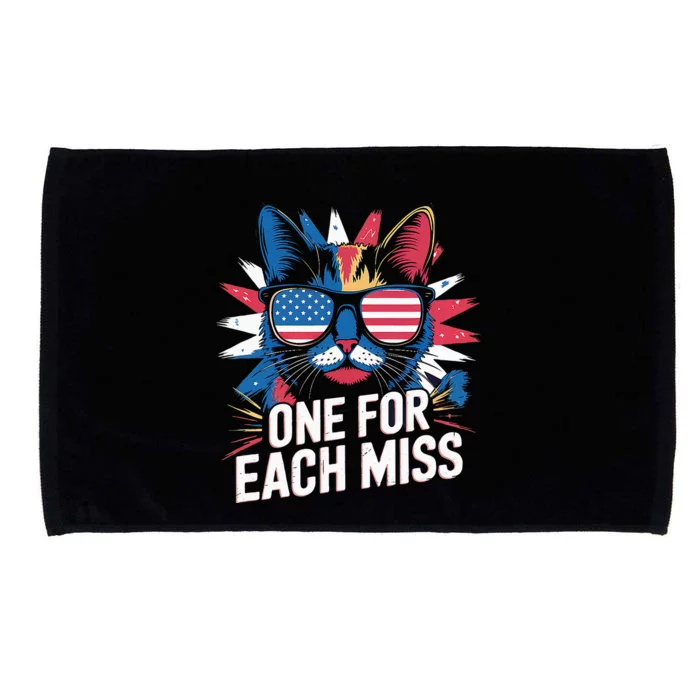 Trump One For Each Miss Cat With American Flag Shades Microfiber Hand Towel