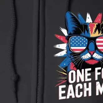 Trump One For Each Miss Cat With American Flag Shades Full Zip Hoodie