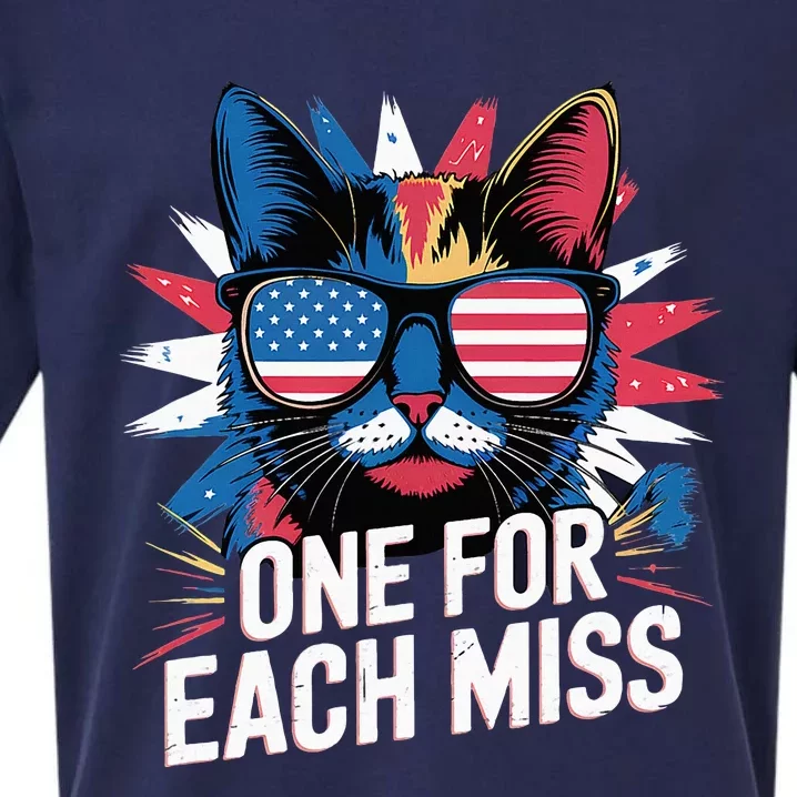 Trump One For Each Miss Cat With American Flag Shades Sueded Cloud Jersey T-Shirt