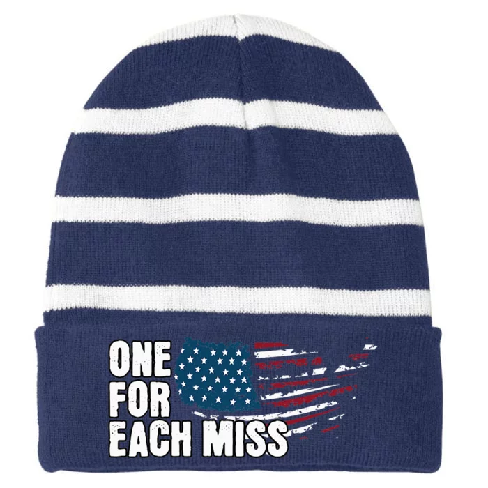 Trump One For Each Miss Political 2024 Striped Beanie with Solid Band