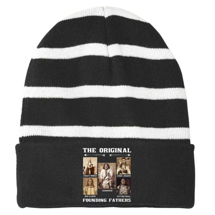 The Original Founding Fathers Native American Striped Beanie with Solid Band