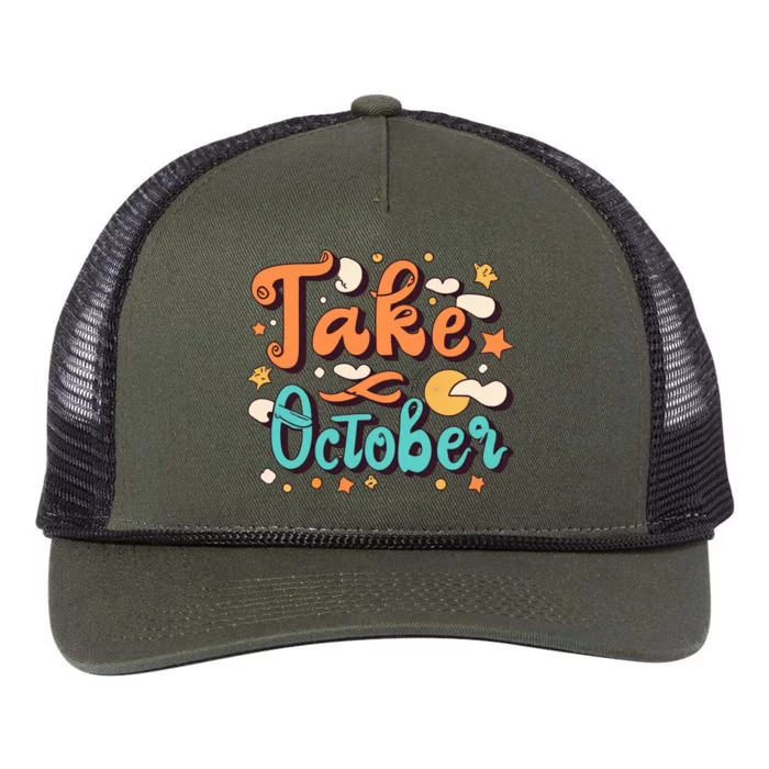 Take October Funny Halloween Retro Rope Trucker Hat Cap