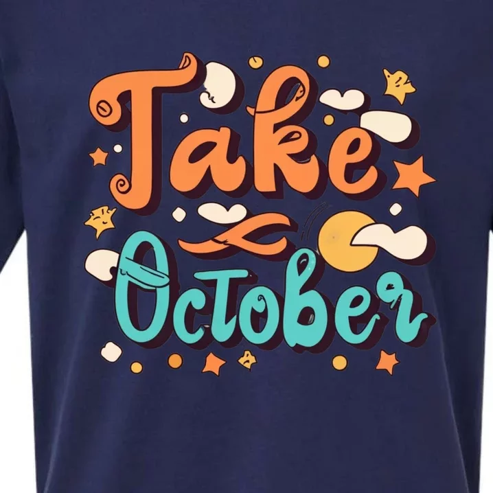 Take October Funny Halloween Sueded Cloud Jersey T-Shirt