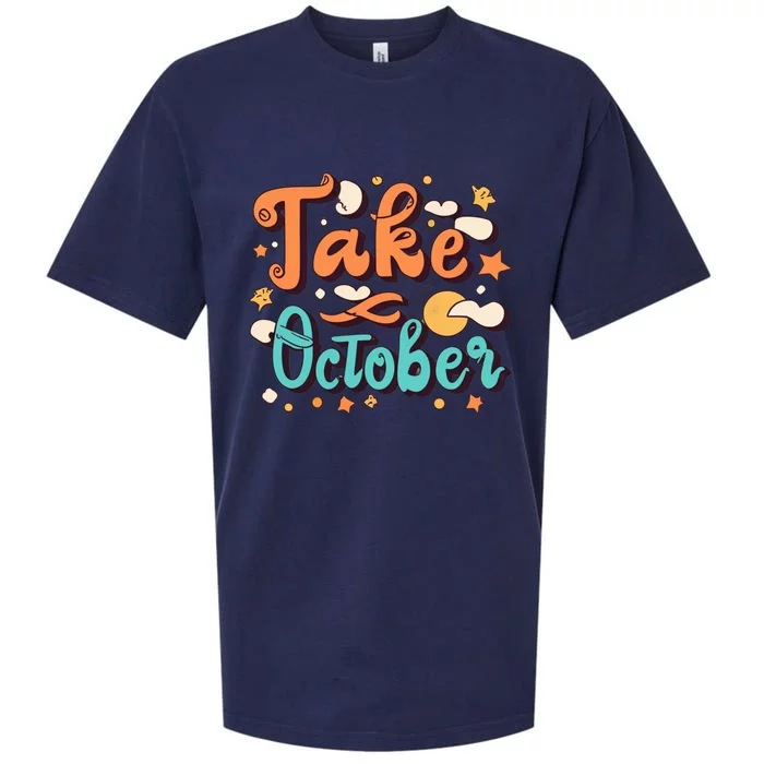 Take October Funny Halloween Sueded Cloud Jersey T-Shirt