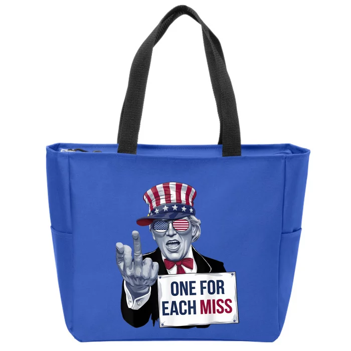 Trump One For Each Miss Graphic Trump Bold Statement Zip Tote Bag