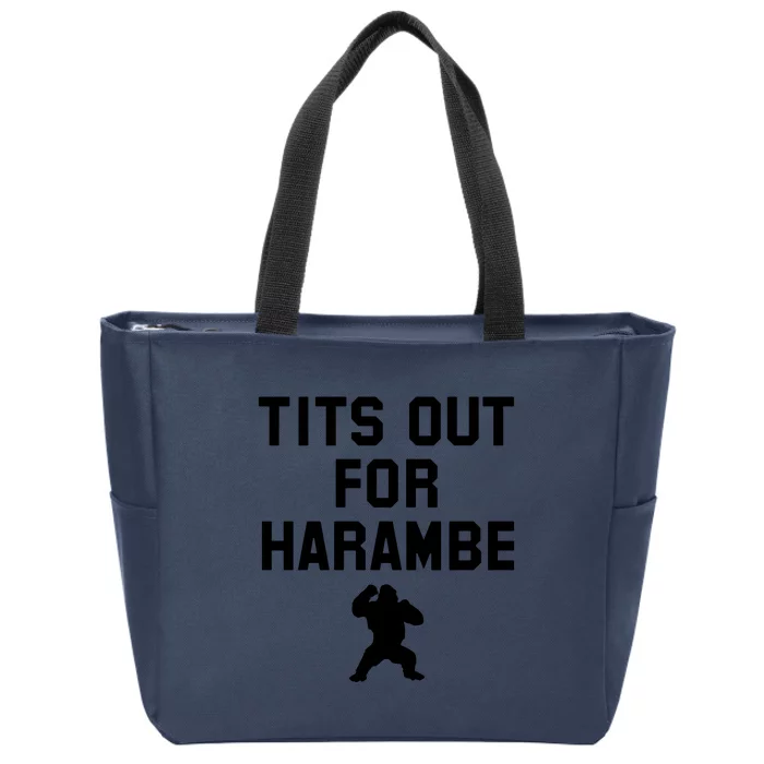 Tits Out For Harambe Zip Tote Bag