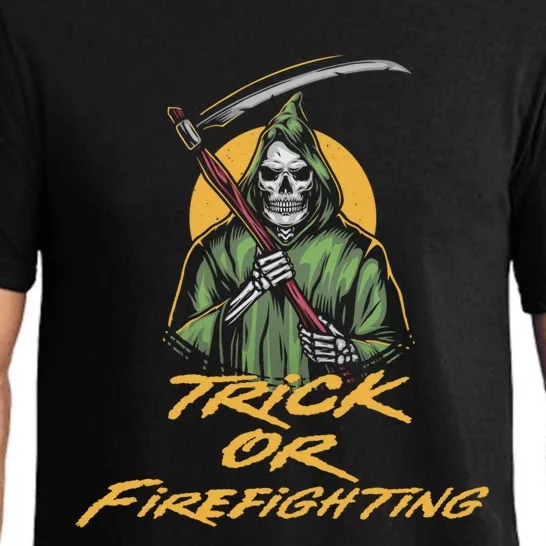 Trick Or Firefighting Halloween Firefighter Scary Fire Funny Gift Pajama Set