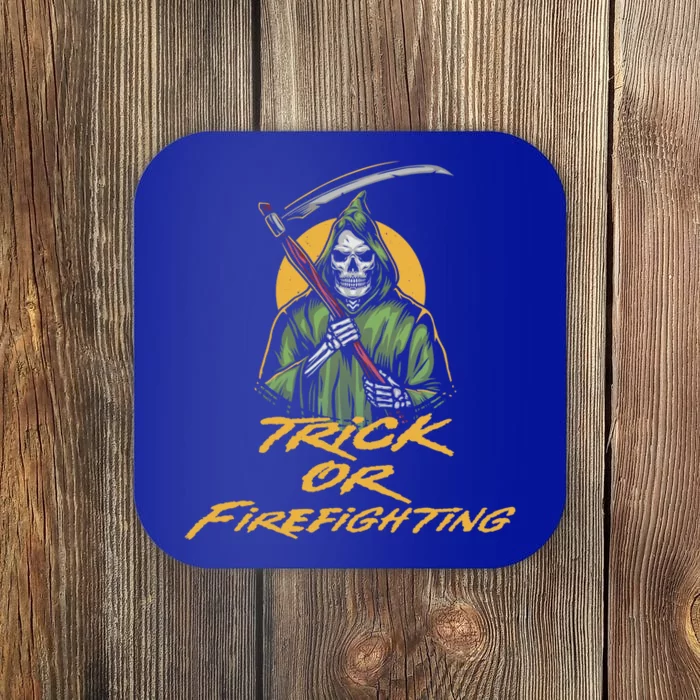 Trick Or Firefighting Halloween Firefighter Scary Fire Funny Gift Coaster