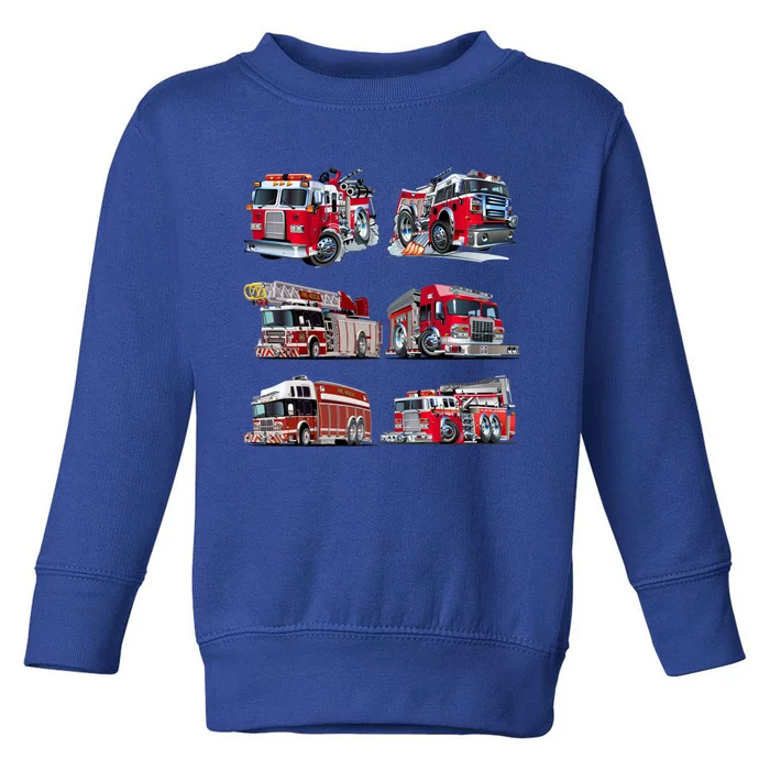 Types Of Fire Truck Boy Toddler Firefighter Xmas Funny Gift Toddler Sweatshirt