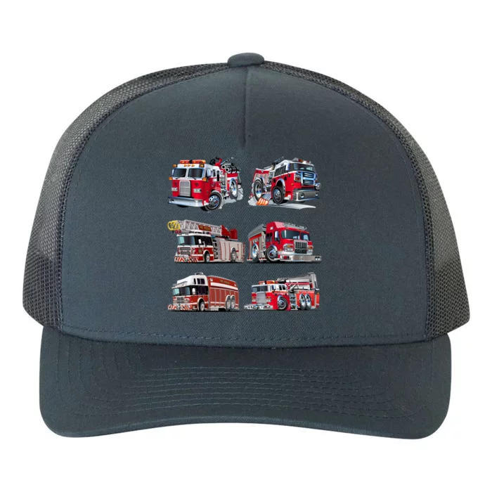 Types Of Fire Truck Boy Toddler Firefighter Xmas Funny Gift Yupoong Adult 5-Panel Trucker Hat