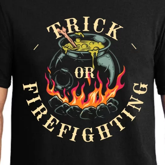 Trick Or Firefighting Halloween Firefighter Scary Fire Gift Pajama Set