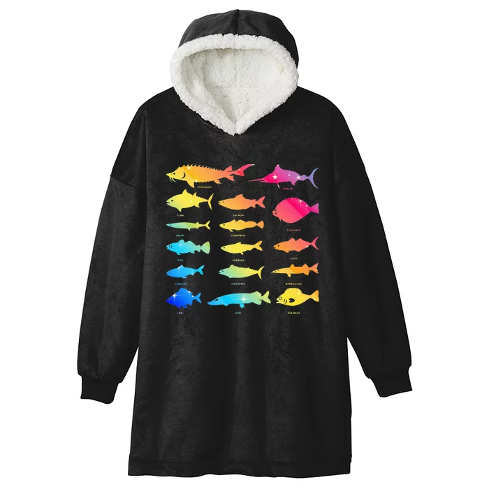 Types Of Freshwater Fish Species Biology Fishing Themed Hooded Wearable Blanket