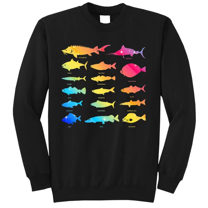 Types Of Freshwater Fish Species Biology Fishing Themed Tall Sweatshirt