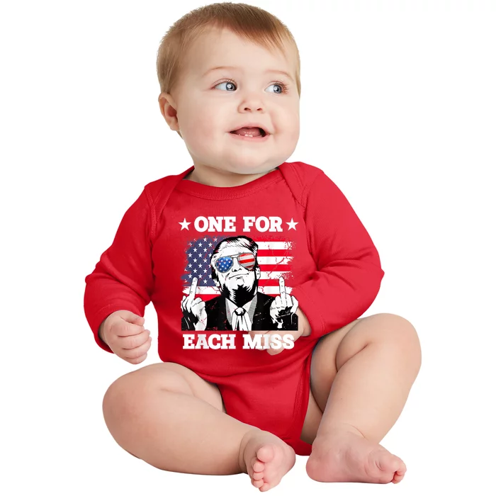 Trump One For Each Miss Trump Vote 2024 America Usa Baby Long Sleeve Bodysuit